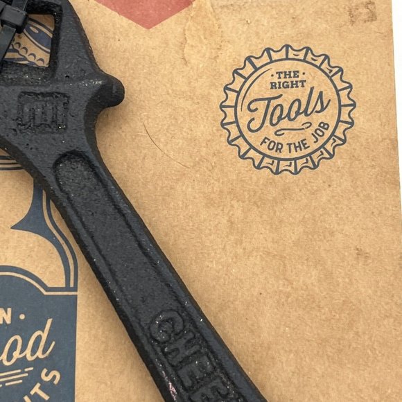 Cast Iron Hardware Novelty Wrench Bottle Opener Gift Man Cave Stocking Stuffer - Picture 5 of 10